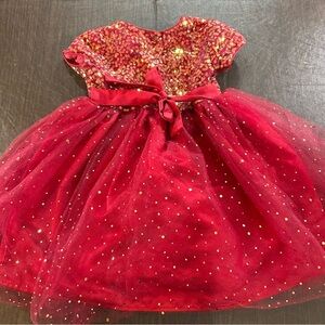Red Sequin Tulle Dress Party Recital Christmas Sz 5T by Bluberi Boulevard